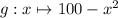 g: x\mapsto 100-x^{2}